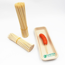 Bulk Custom Logo Bamboo Skewers Barbecue Disposable Bamboo Sticks